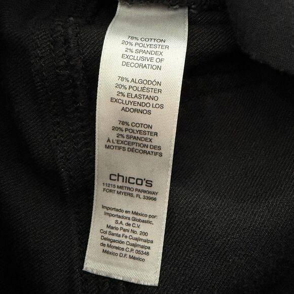 Chico's So Slimming Women's Pull On Skinny Jeans Black Denim Size S - 4 (0) - Picture 4 of 10